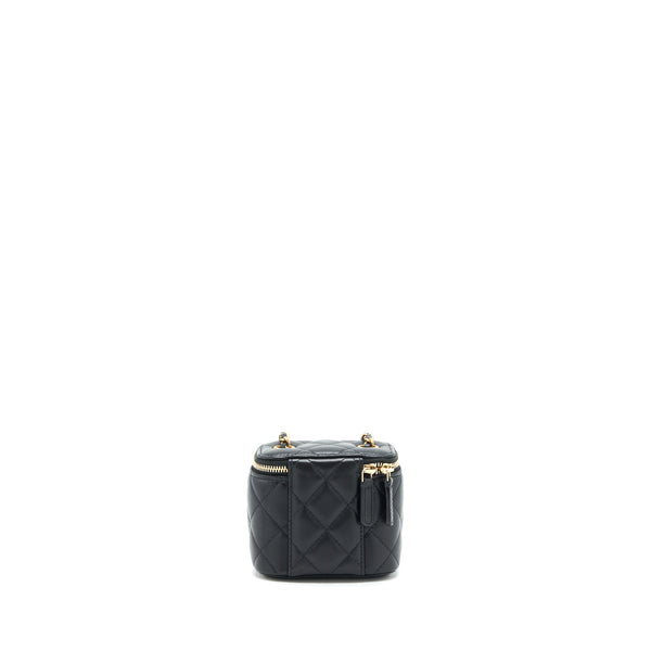 Chanel Pearl Crush Mini Vanity Case Lambskin Black GHW