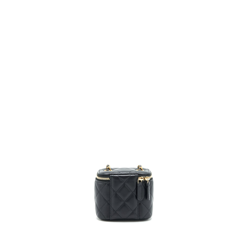 Chanel Pearl Crush Mini Vanity Case Lambskin Black GHW