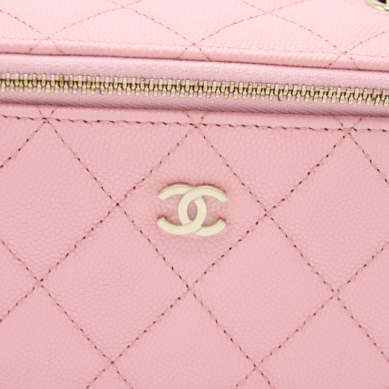 Chanel Long Vanity With Chain Caviar Pink LGHW
