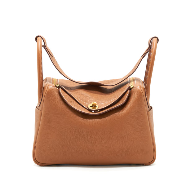 Hermes Lindy 30 Clemence Gold GHW Stamp A