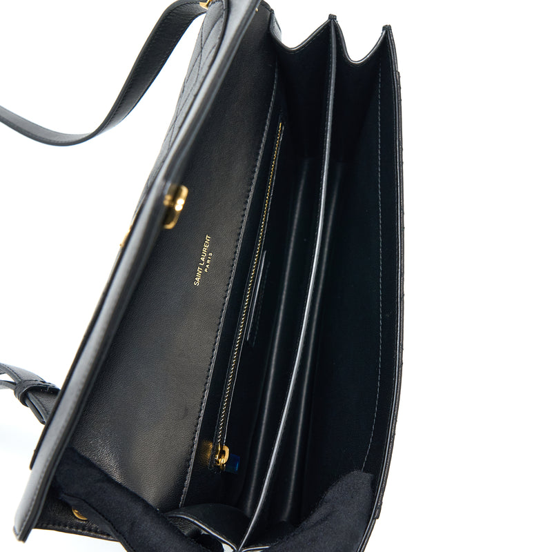 Saint Laurent/YSL Envelop Shoulder Bag Lambskin Black GHW