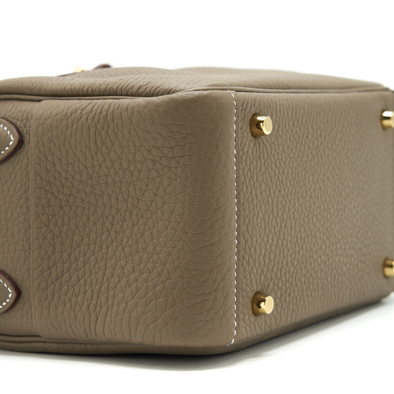 Hermes Mini Lindy Clemence Etoupe GHW stamp Z