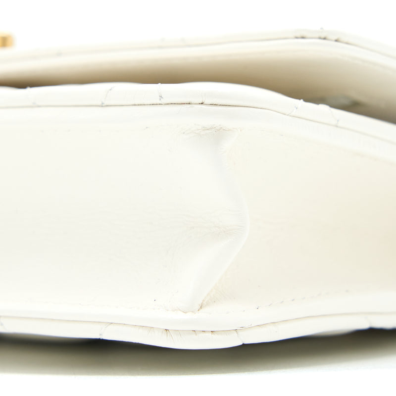 Chanel 23P Top Handle Wallet on Chain Calfskin White/Multicolour Brushed GHW (Microchip)