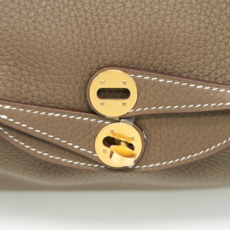 Hermes Mini Lindy Clemence Etoupe GHW stamp Z
