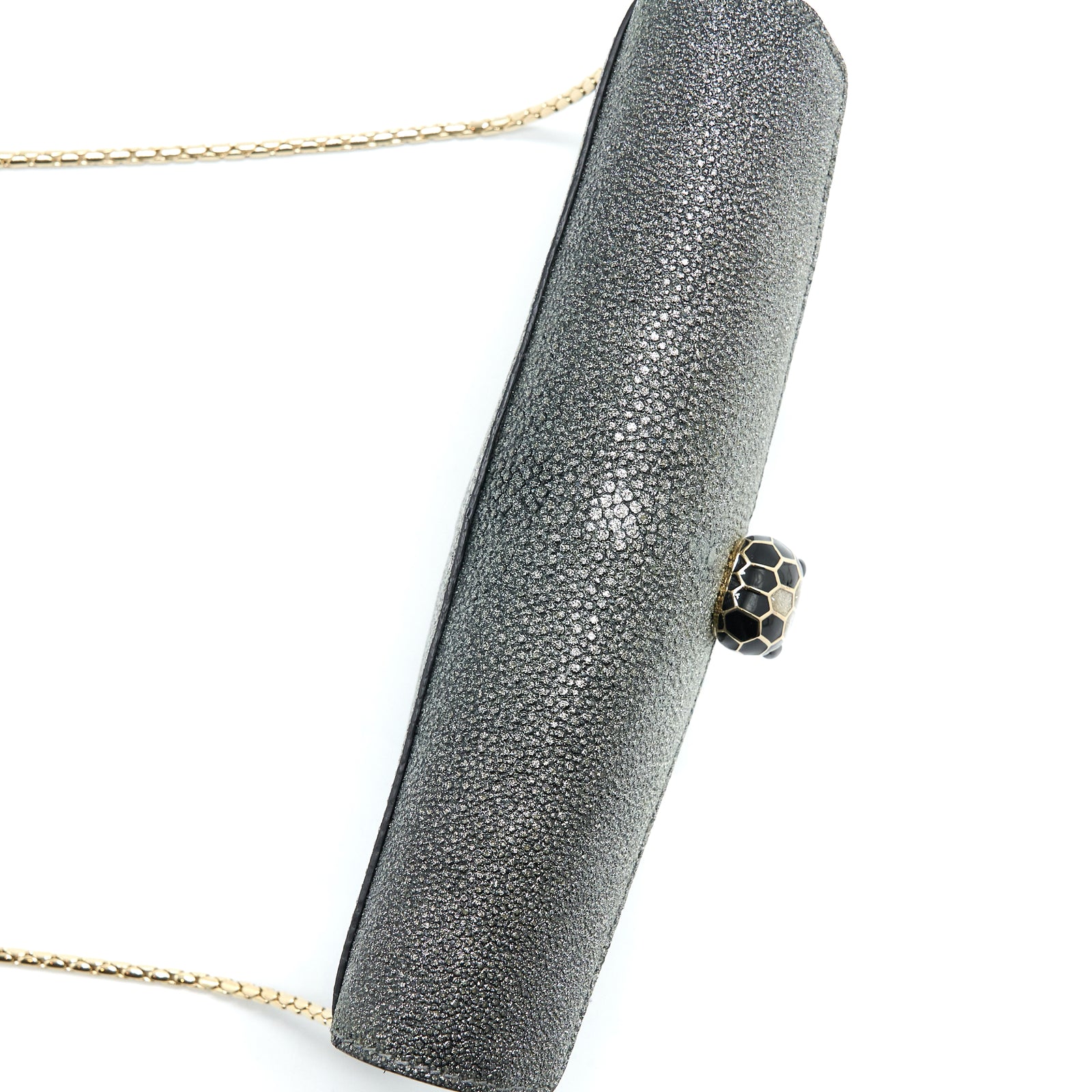 Bvlgari Serpenti Forever Clutch With Chain Stingray Leather