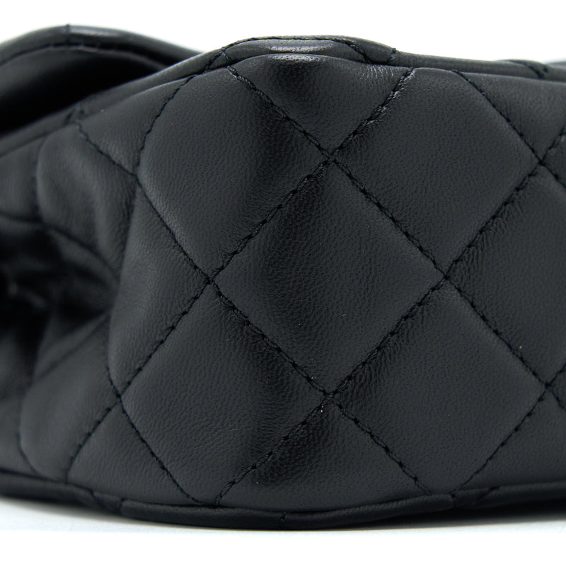 Chanel Pearl Crush Mini Rectangular Lambskin Black Brushed GHW (Microchip)