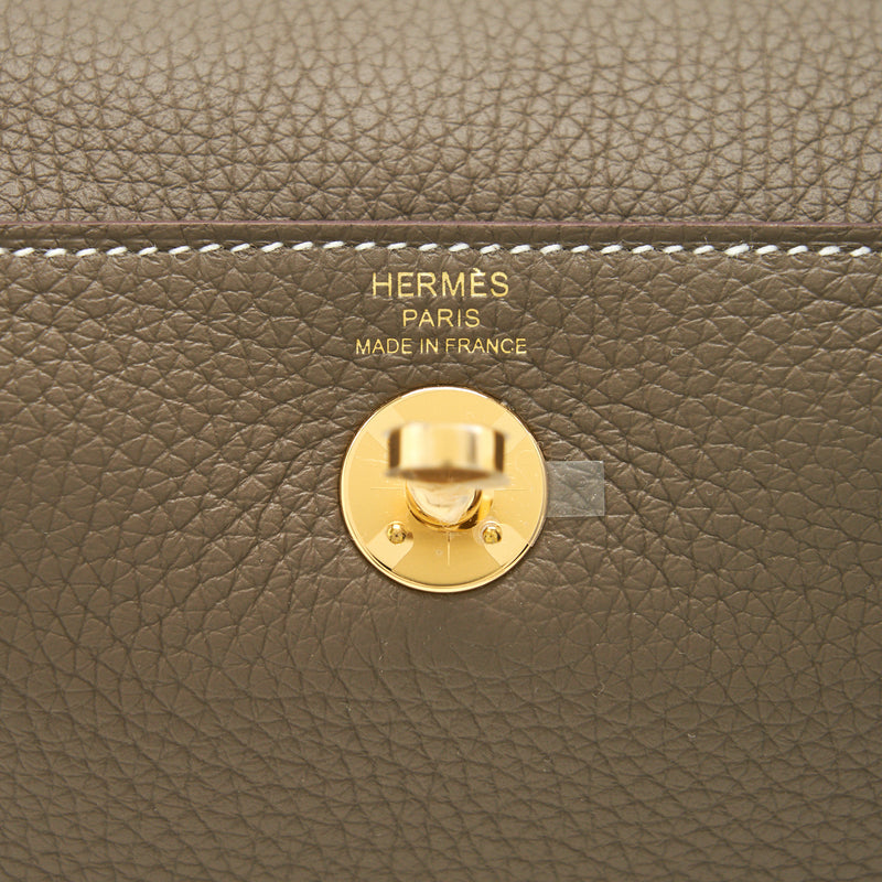 Hermes Mini Lindy Clemence Etoupe GHW stamp Z