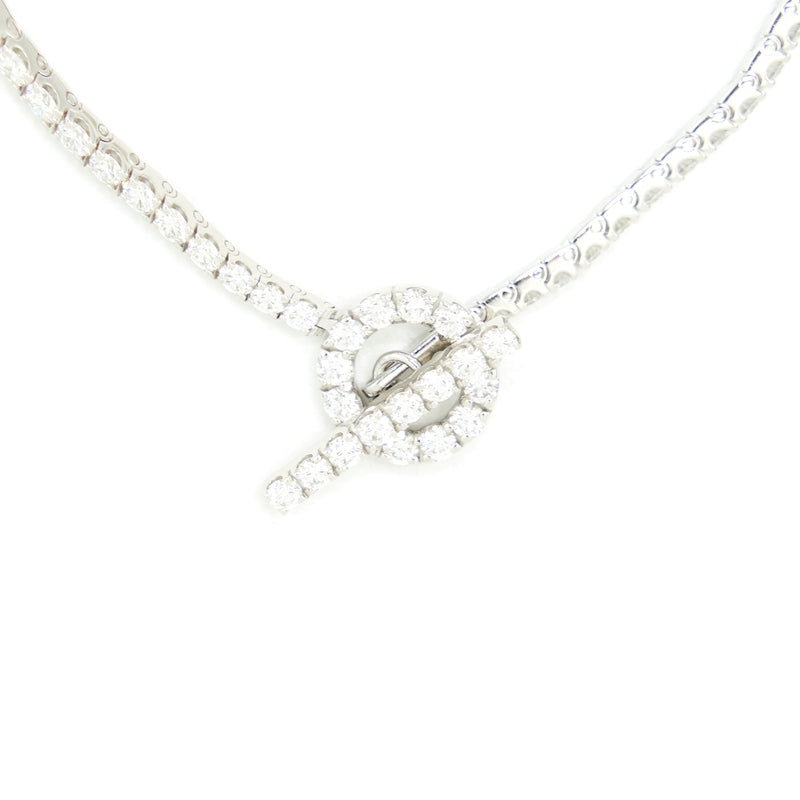 Hermes Size ST 18K White Gold Dimond Finesse Link Bracelet