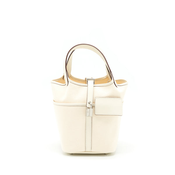 Hermes Picotin Cargo 18 Swift/Toile Canvas Ecru Nata SHW Stamp Z