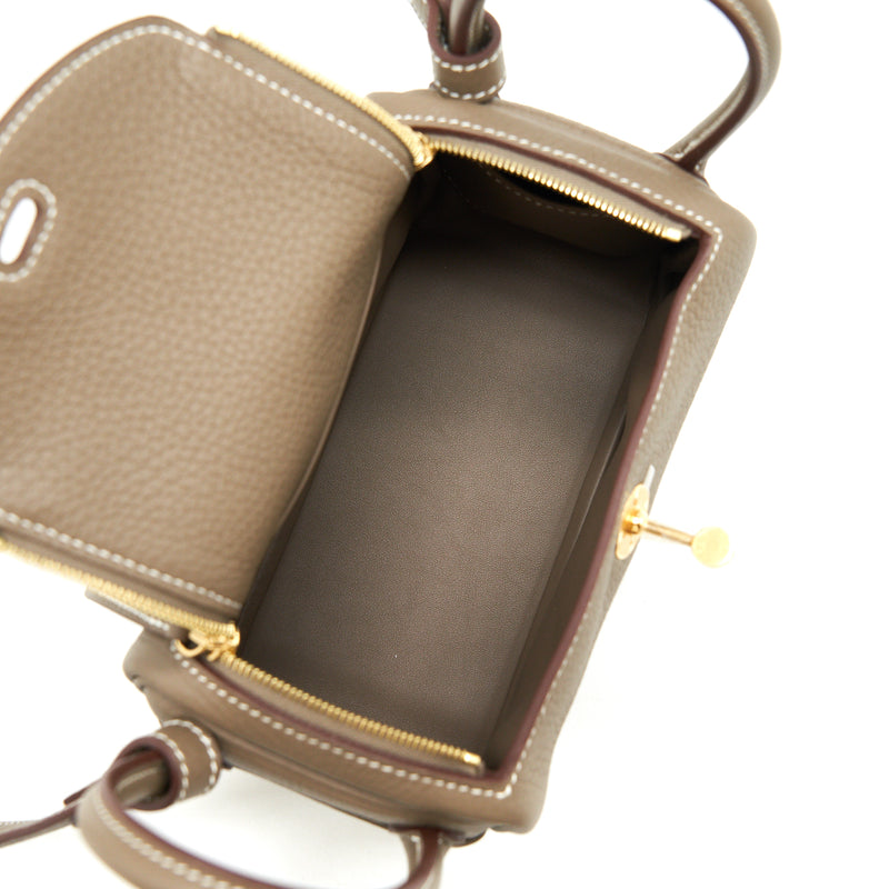 Hermes Mini Lindy Clemence Etoupe GHW stamp Z