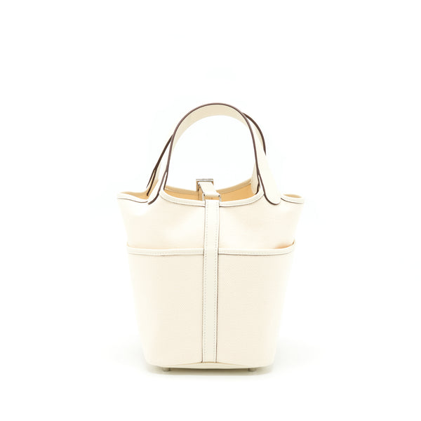 Hermes Picotin Cargo 18 Swift/Toile Canvas Ecru Nata SHW Stamp Z