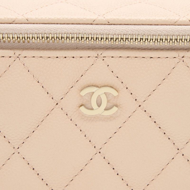 Chanel Long Vanity With Chain Caviar Beige LGHW