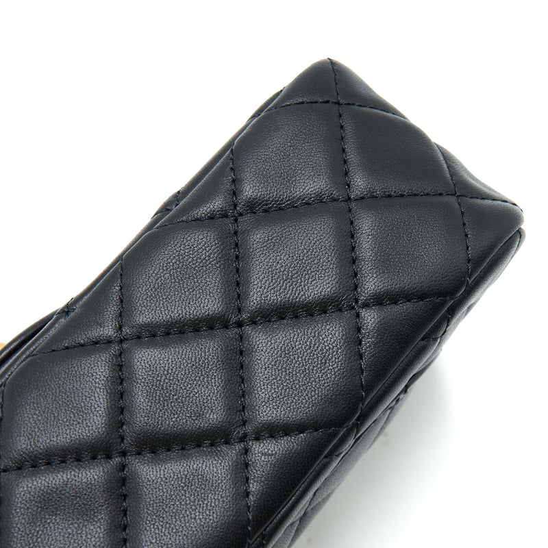 Chanel Pearl Crush Mini Rectangular Lambskin Black Brushed GHW (Microchip)