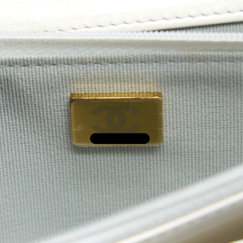 Chanel 23P Top Handle Wallet on Chain Calfskin White/Multicolour Brushed GHW (Microchip)