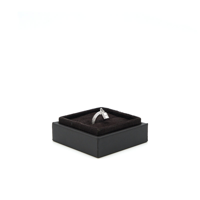 Hermes Size 53 Kelly Clochette Ring, Medium Model White Gold With Dimonds