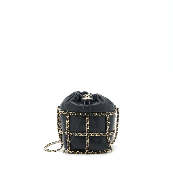 Chanel 21C Bucket Chains Lambskin Black LGHW