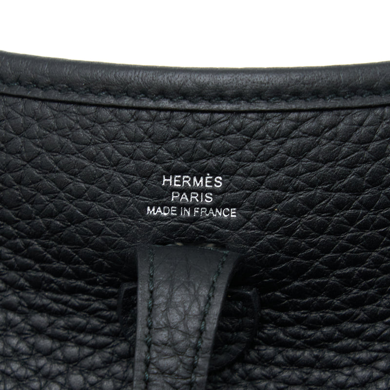 Hermes Mini Evelyn Clemence Black SHW Stamp B