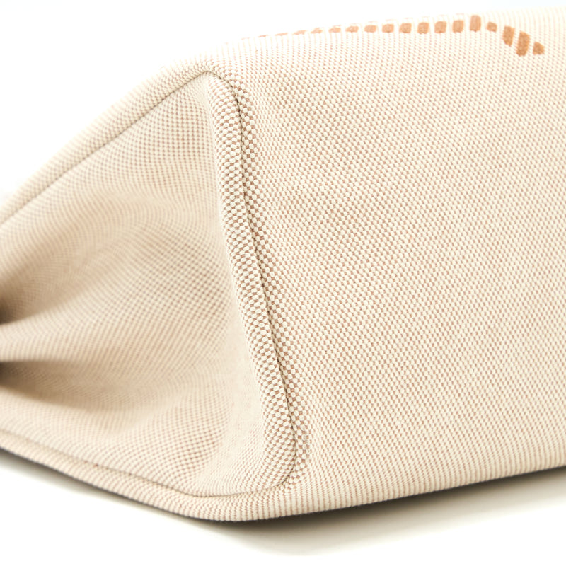 Hermes Herbag Zip 31 Toile H En Relief Brides Sable/ Ecru Beige/ Nat Sable STAMP Z