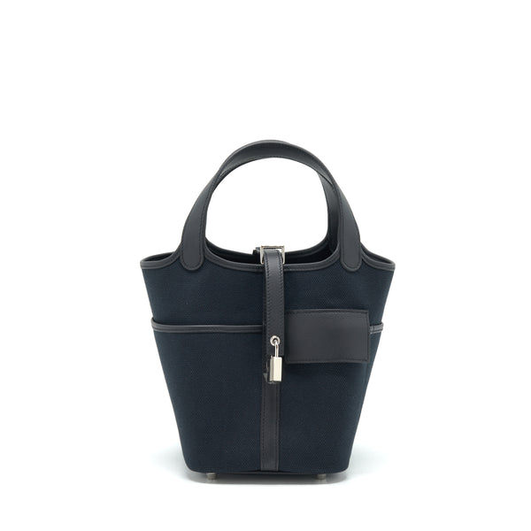 Hermes Picotin Cargo 18 Swift And Toile Canvas Black SHW Stamp Z