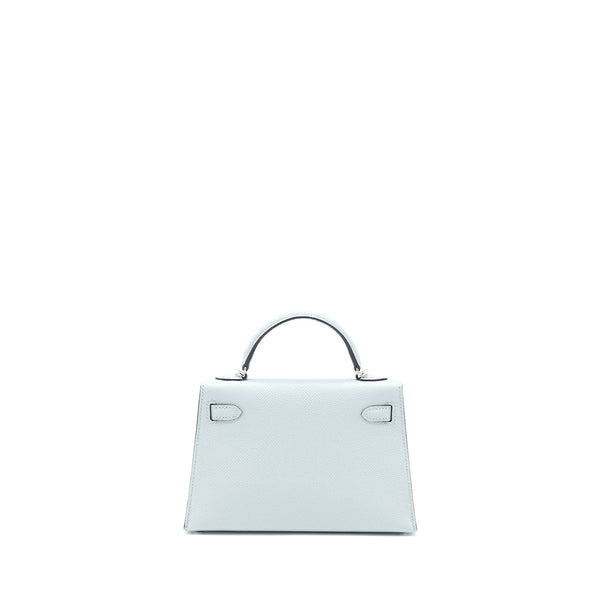Hermes Mini Kelly II 20cm Epsom 8U Blue Glacier SHW Stamp Y