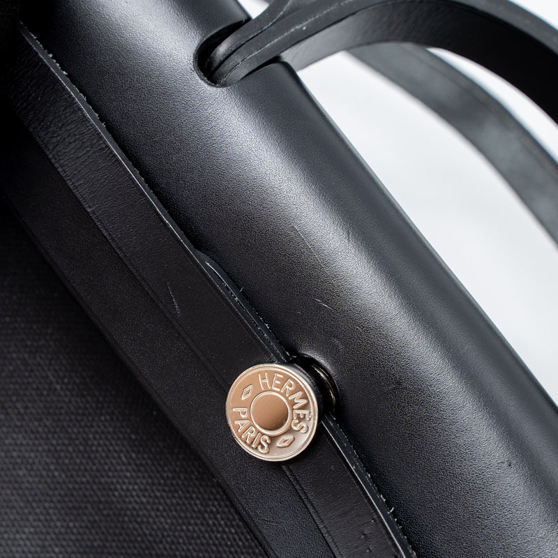 Hermes Herbag 31 Berline Canvas/Vache Hunter Black SHW Stamp C