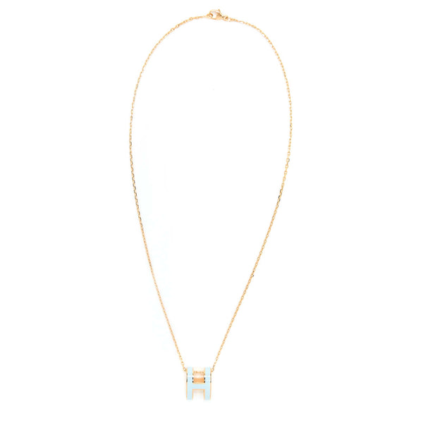 Hermes Pop H Pendant Blue Zephyr RGHW