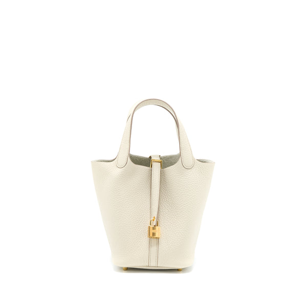 Hermes Picotin 18 Lock Bag Clemence 8L Beton GHW Stamp U