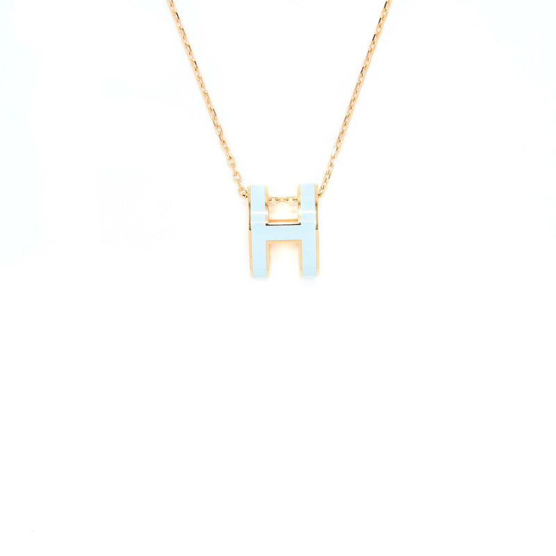 Hermes Pop H Pendant Blue Zephyr RGHW