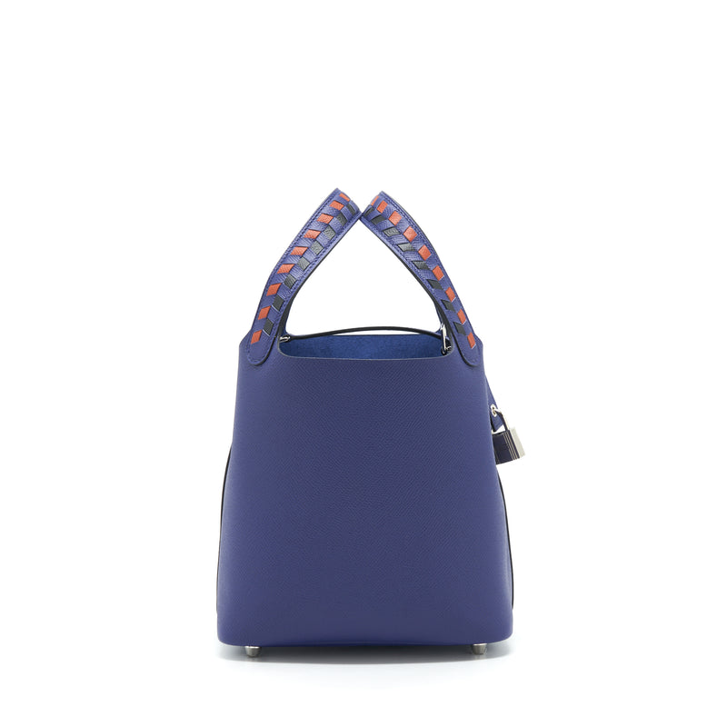 Hermes Picotin 18 Lock Bag Epsom Bleu Encre/ Brique/ Noir SHW Stamp Y