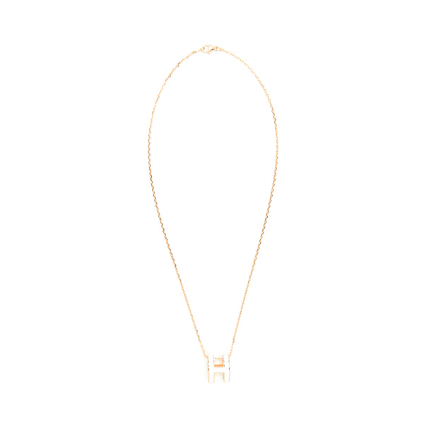 Hermes Pop H Pendant Blanc RGHW