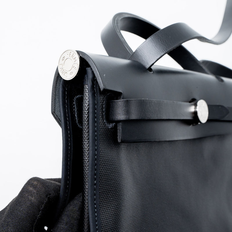 Hermes Herbag 31 Berline Canvas/Vache Hunter Black SHW Stamp C