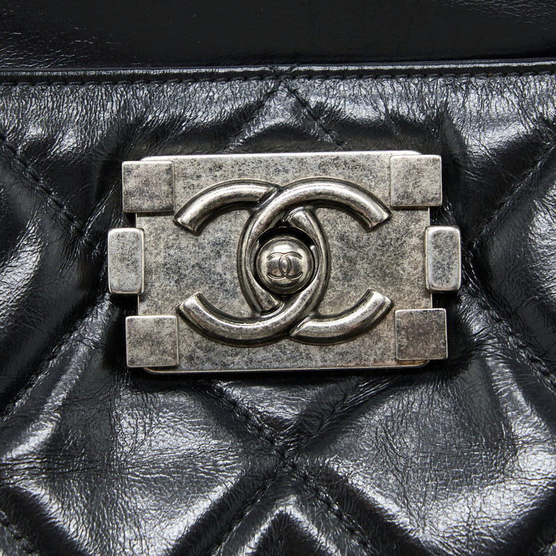 Chanel Large Tote Bag Calfskin Black Ruthenium Hardware