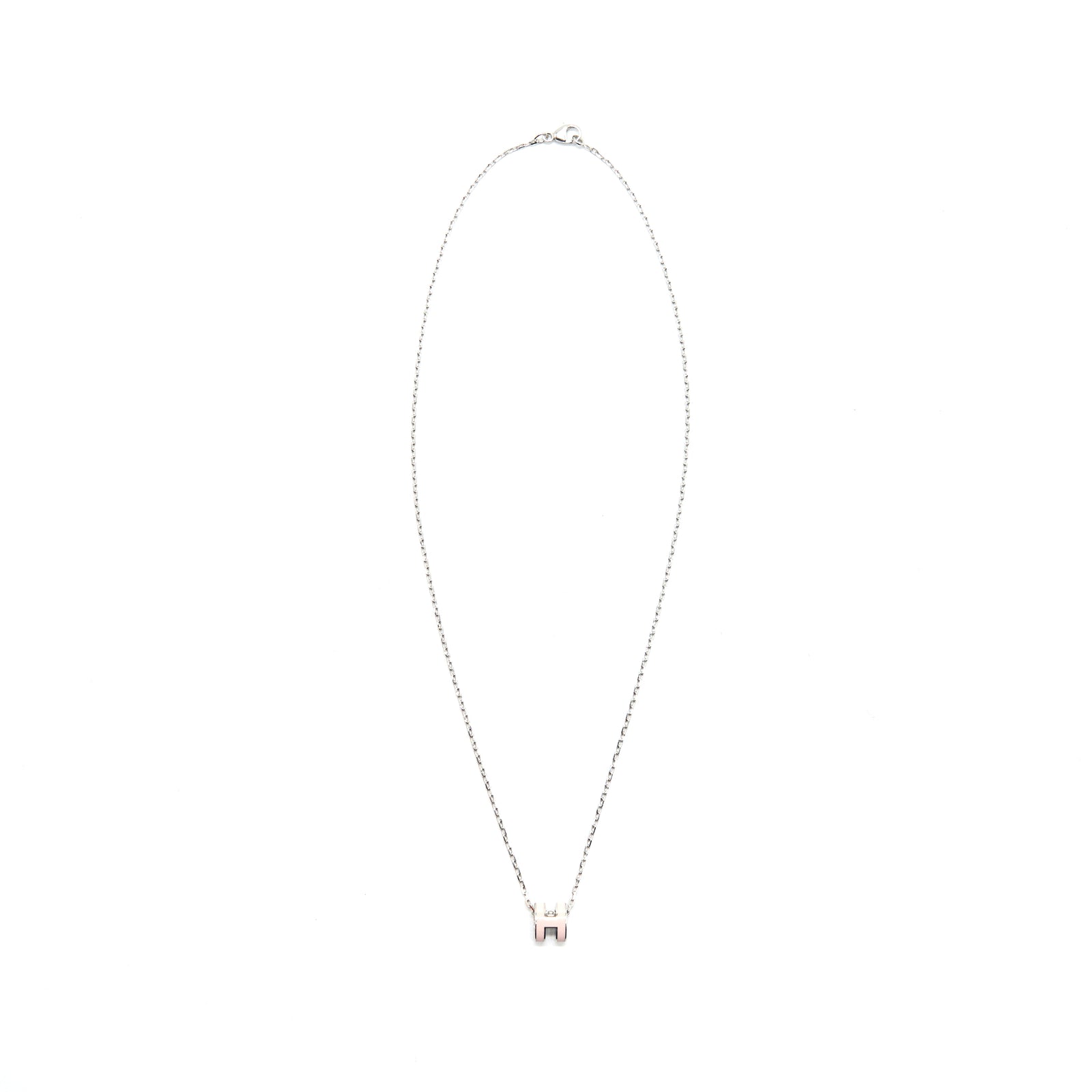 Brand 2024 New ㅐêrmes mini Pop H Necklace rose Gold Hardware, 85 Rose Dragee Pink.