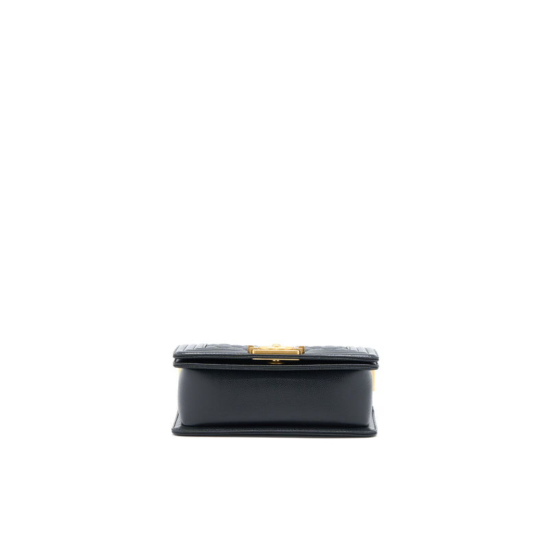 Chanel Small Boy Caviar Black Brushed GHW (Microchip)