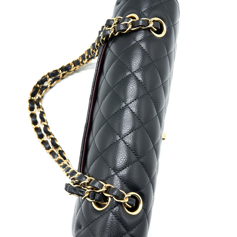 Chanel Medium Classic Double Flap Bag Caviar Black GHW (Microchip)