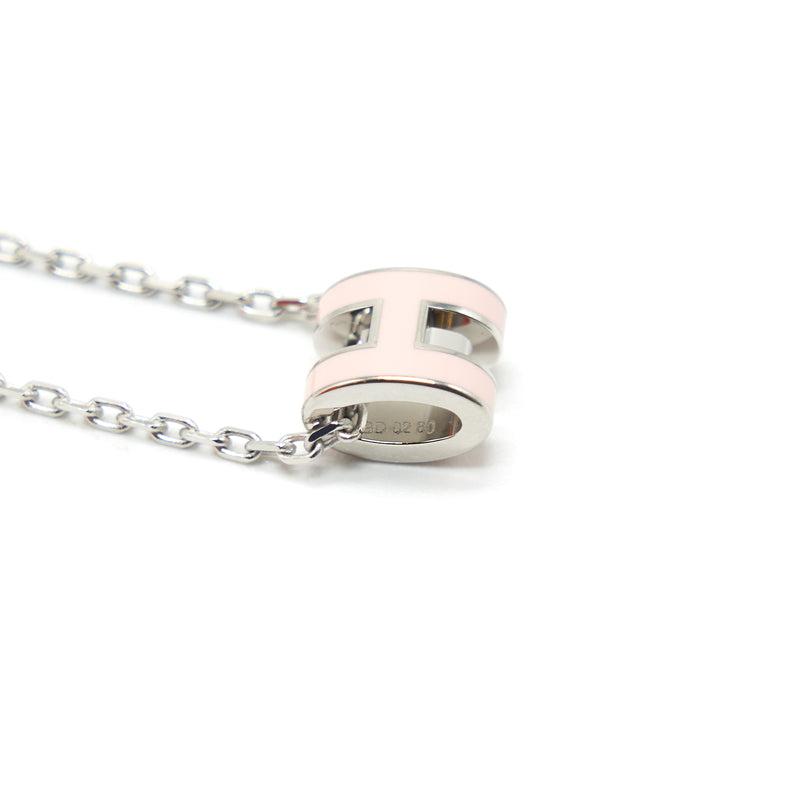 Brand New Hermes mini Pop H Necklace Gold Hardware Rose Dragee Pink