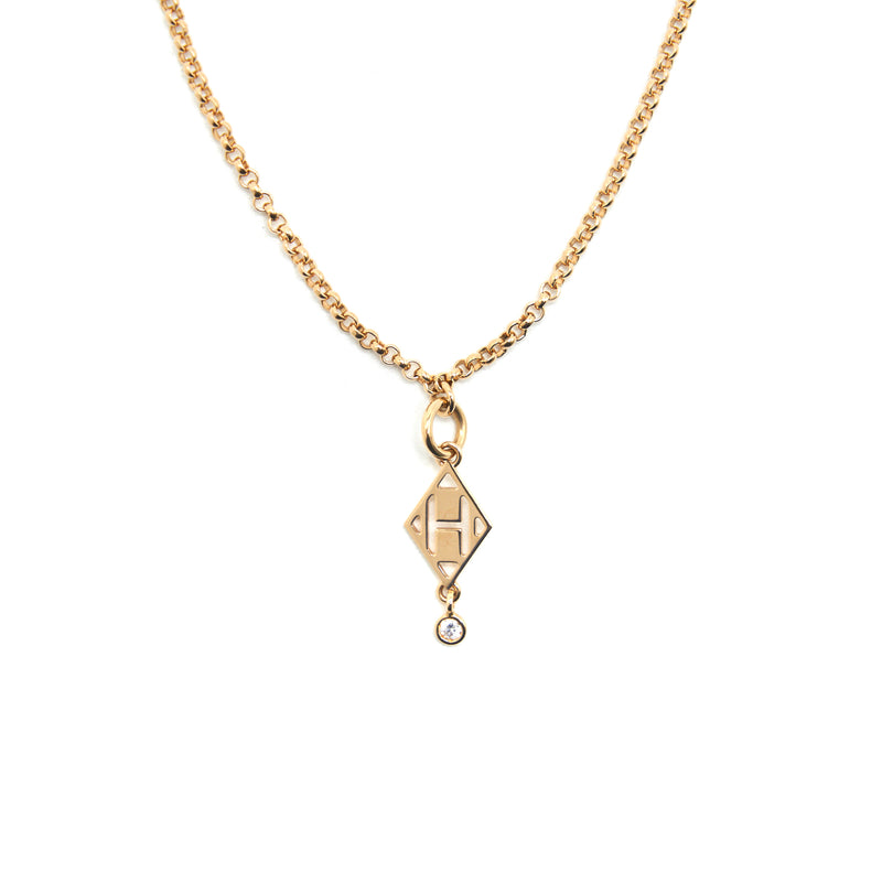 HERMES Gambade Pendant Rose Gold With One Diamond
