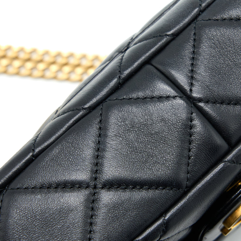 Chanel 22P Enemal Flap Bag Lambskin Black GHW (Microchip)
