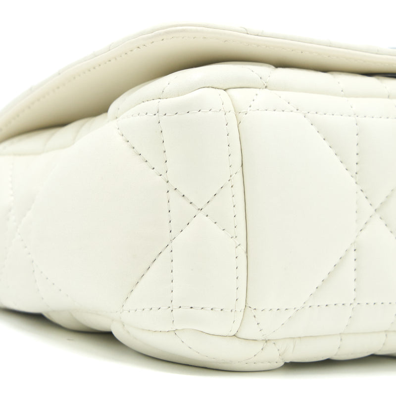 Dior Small Dior Caro Bag Latte Quilted Macrocannage Calfskin White Black Hardware