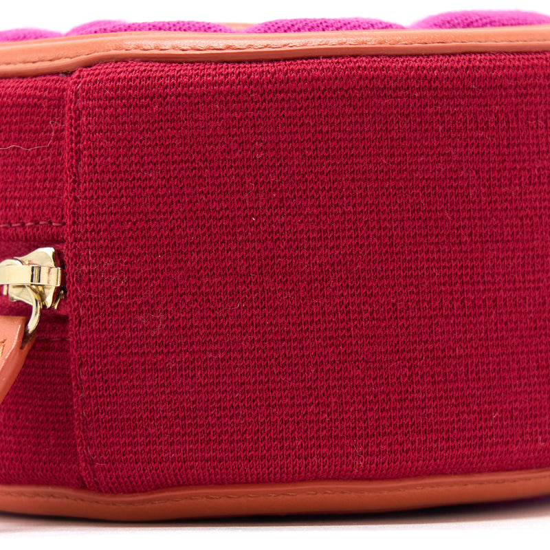 Chanel Round Clutch with Chain Fabric Multicolour GHW
