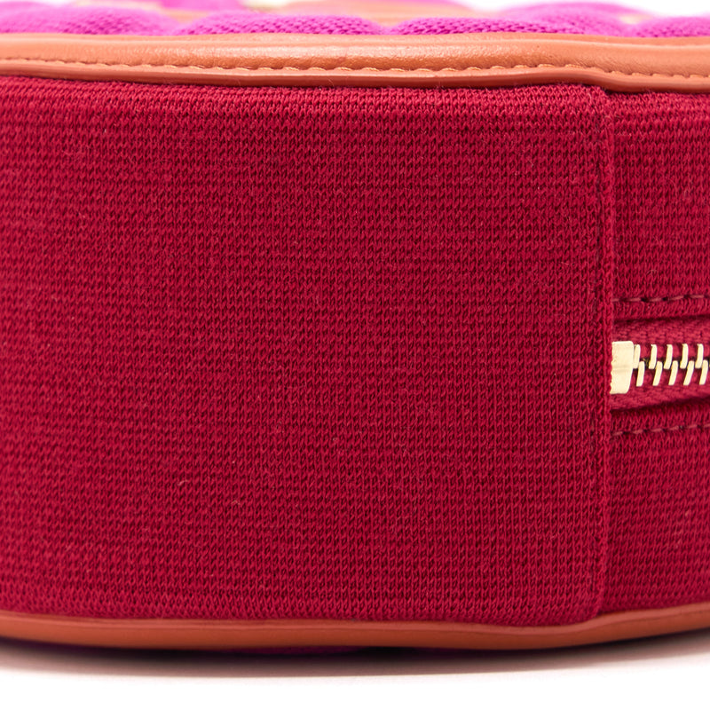 Chanel Round Clutch with Chain Fabric Multicolour GHW