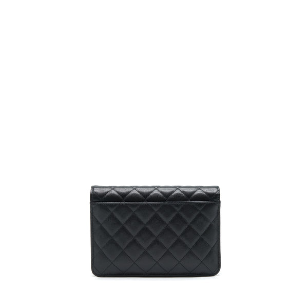 Chanel 22P 2 In 1 Wallet On Chain Caviar Black LGHW