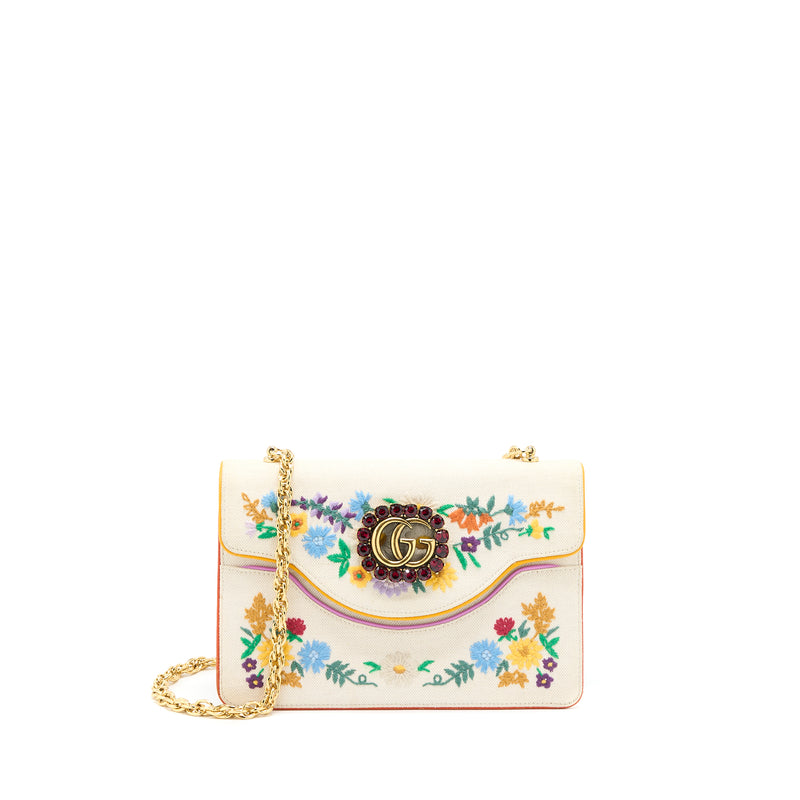 Gucci Crossbody Multicolour Print Fabric White GHW