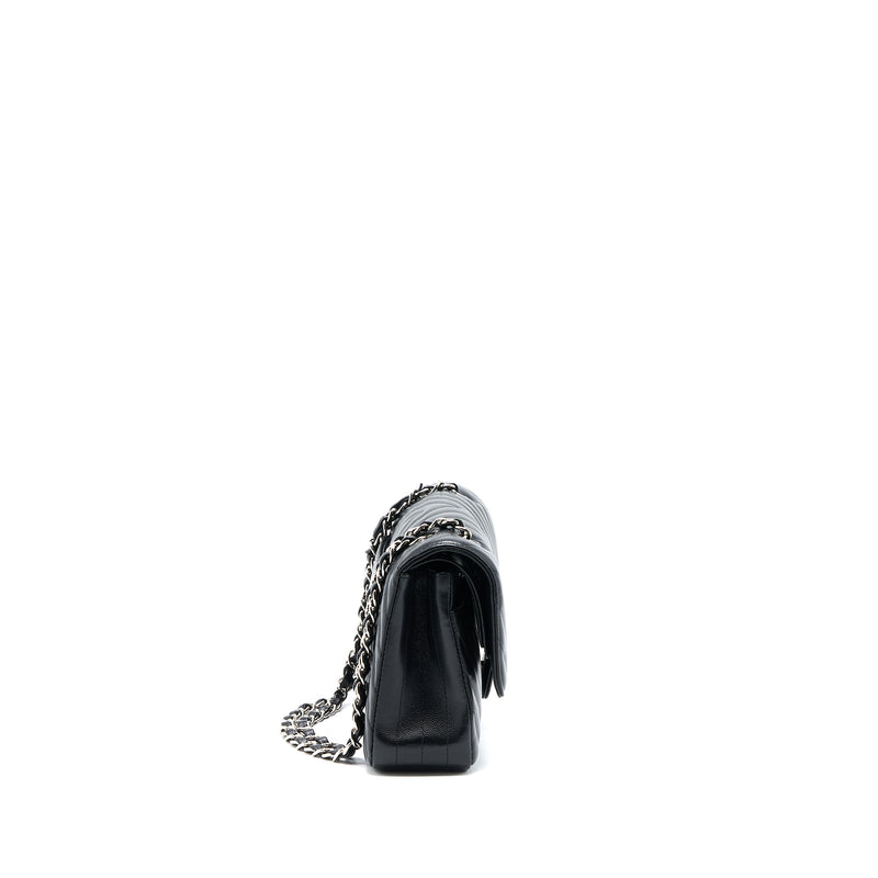 Chanel Medium Classic Double Flap Bag Chevron Caviar Black SHW