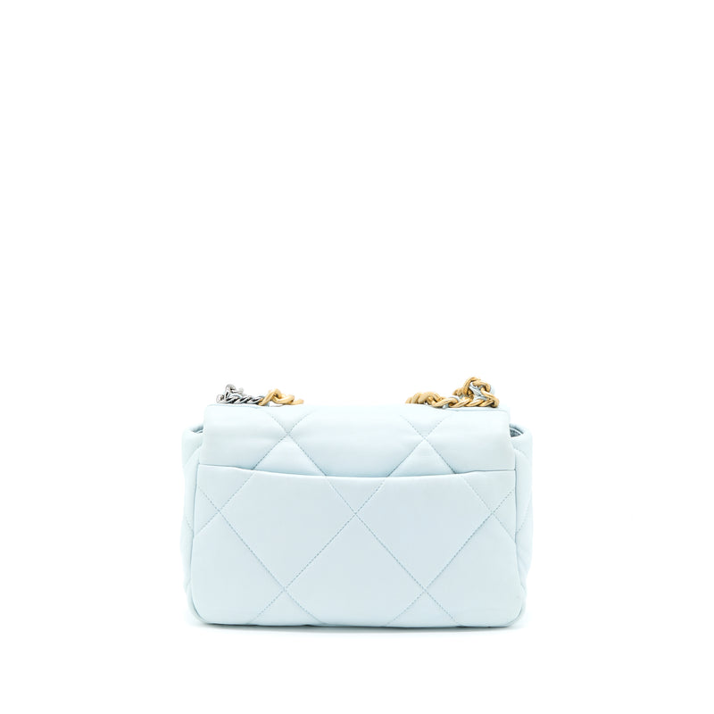 Chanel Small 19 Bag Lambskin Light Blue Multicolour Hardware (Microchip)