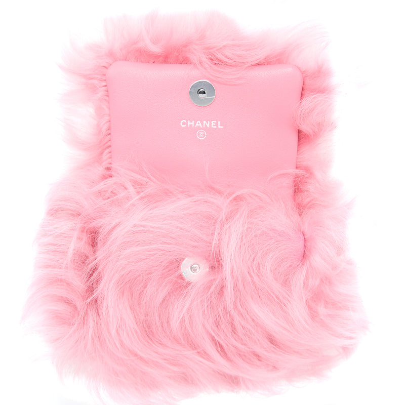 Chanel 21K Mini Flap Bag Jewel Hook Shearling Lambskin Pink SHW