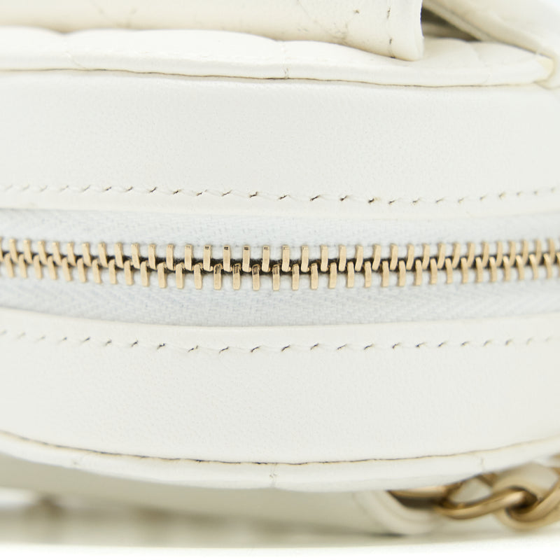 Chanel Heart Belt Bag Lambskin White LGHW