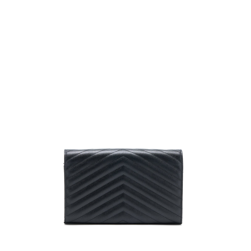 Saint Laurent Wallet On Chain Grained Calfskin Black GHW