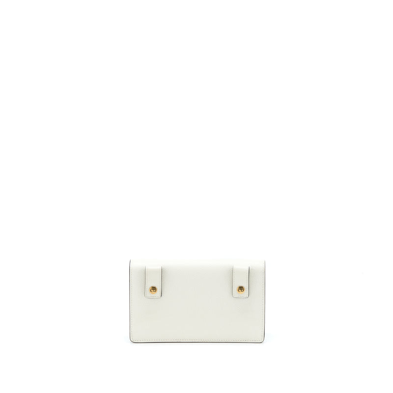 Dior Saddle Belt Pouch Calfskin White GHW