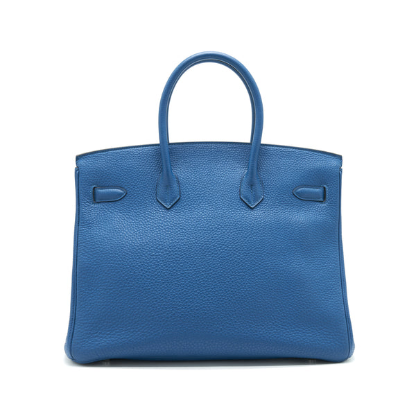 Hermes birkin 35 Bleu De Galice SHW Togo Leather stamp Q in square
